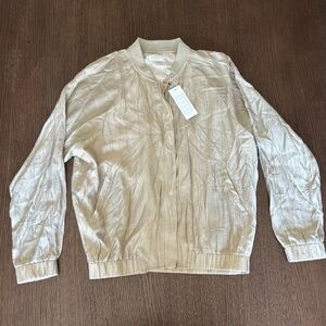 Sage Light Tan Bomber Jacket